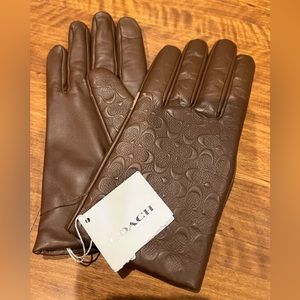 Coach Dark Saddle Gloves